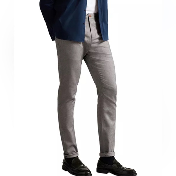Ted Baker London Gray Baren Irvine Textured Trousers 34R NWT - Picture 1 of 3